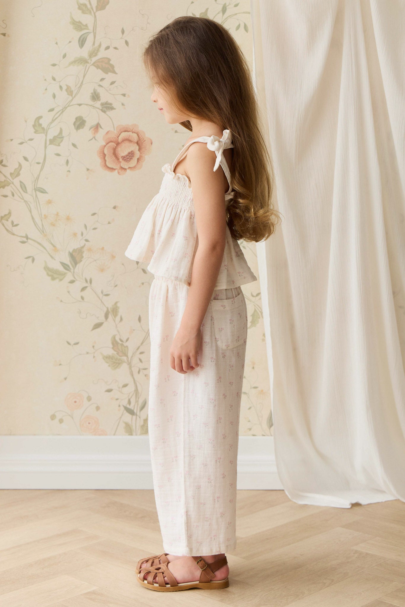 Organic Cotton Muslin Odette Pant - Pauline Pink