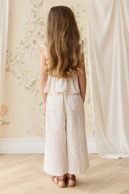 Organic Cotton Muslin Odette Pant - Pauline Pink