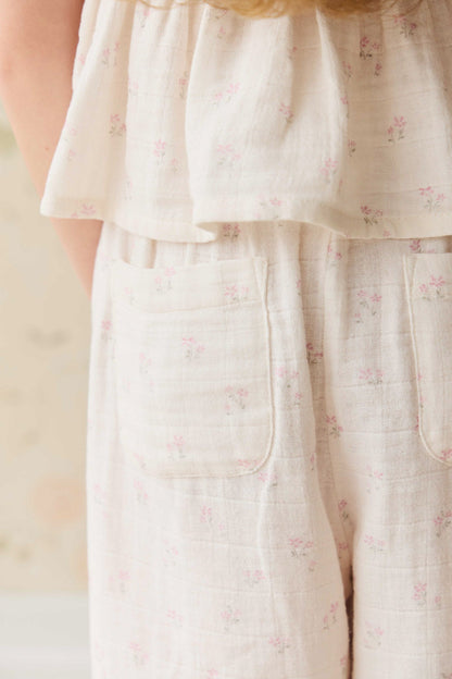 Organic Cotton Muslin Odette Pant - Pauline Pink