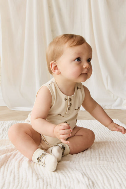 Pima Cotton Archie Playsuit - Fly High Vanilla Cream