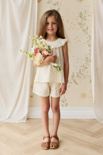 Organic Cotton Muslin Emelia Short - Vintage Ditsy