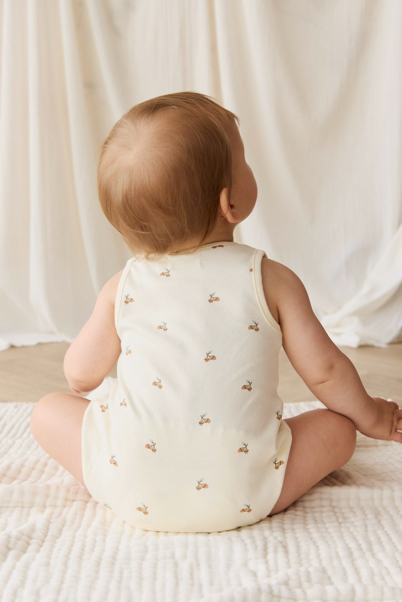 Organic Cotton Archie Playsuit - Forest Night Acorns