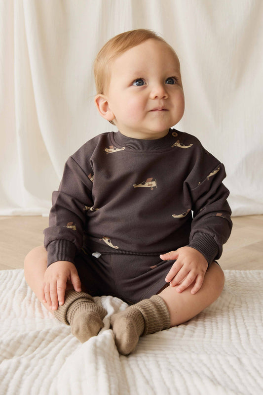 Organic Cotton Peyton Sweatshirt - Pilot Planes Bistre