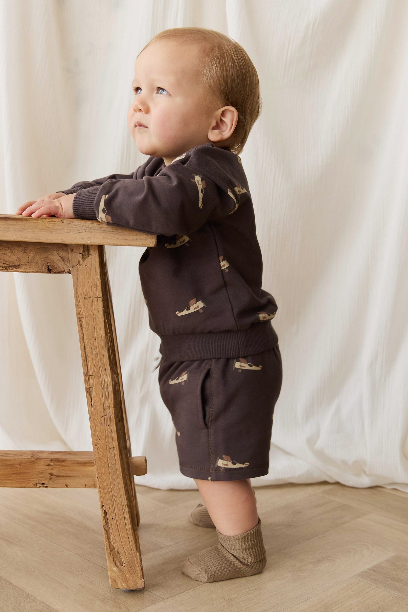 Organic Cotton Peyton Sweatshirt - Pilot Planes Bistre