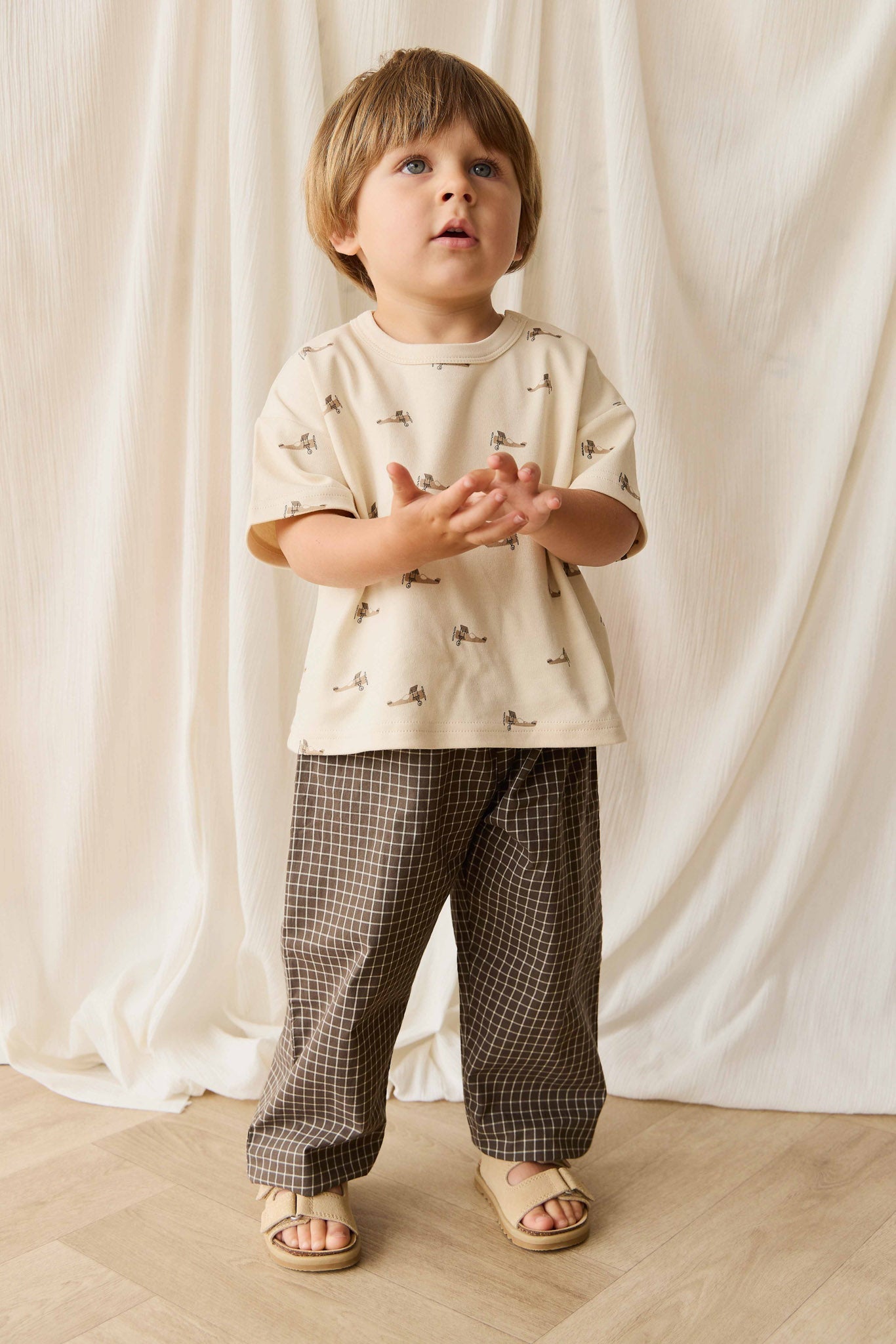 Organic Cotton Kingston Pant - Coffee Grid