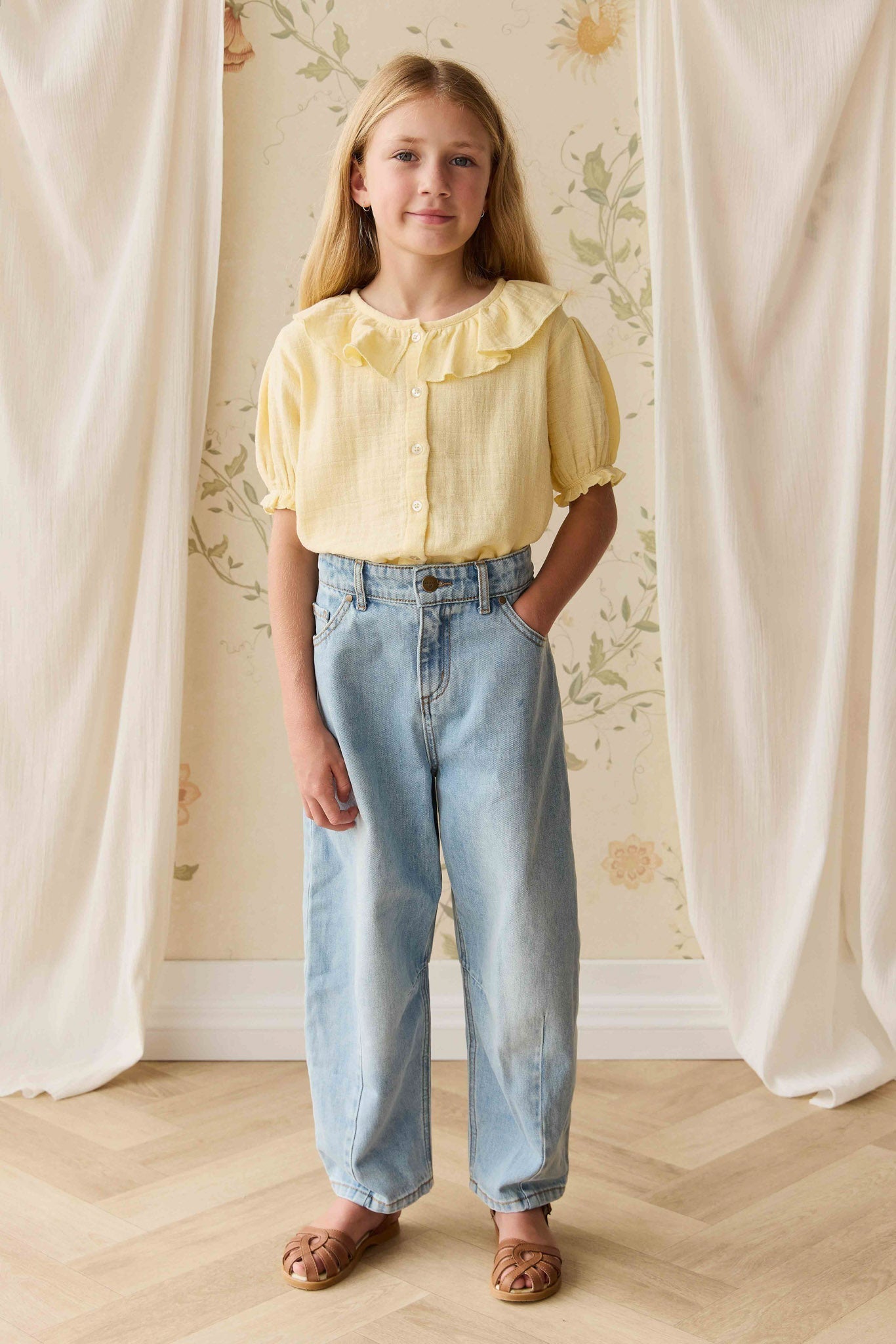 Organic Cotton Muslin Alora Top - Sunshine