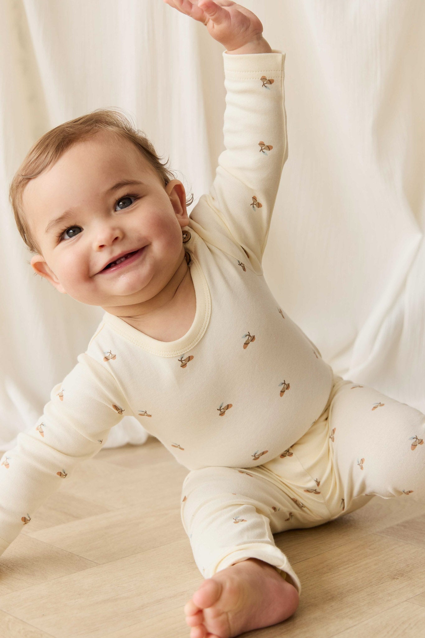 Organic Cotton Fernley Bodysuit - Forest Night Acorns