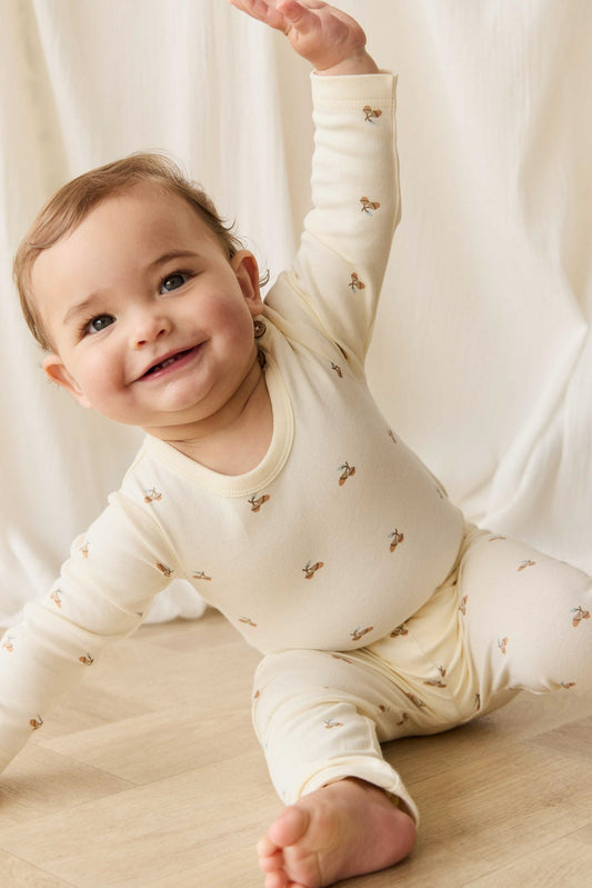 Organic Cotton Fernley Bodysuit - Forest Night Acorns