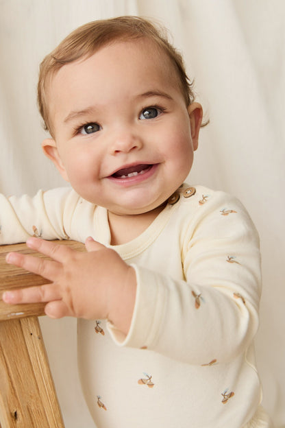 Organic Cotton Fernley Bodysuit - Forest Night Acorns