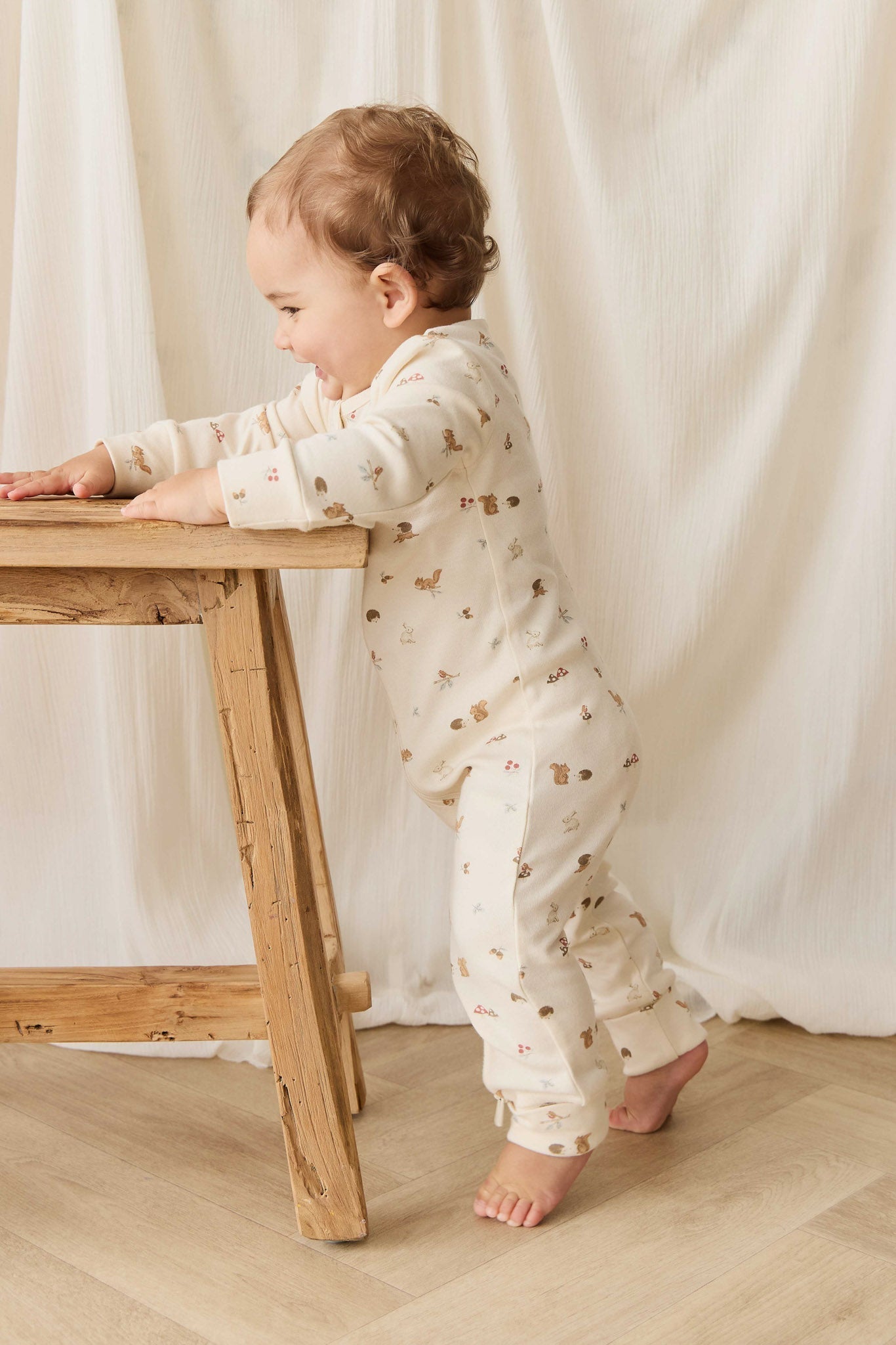 Organic Cotton Reese Zip Onepiece - Forest Gathering