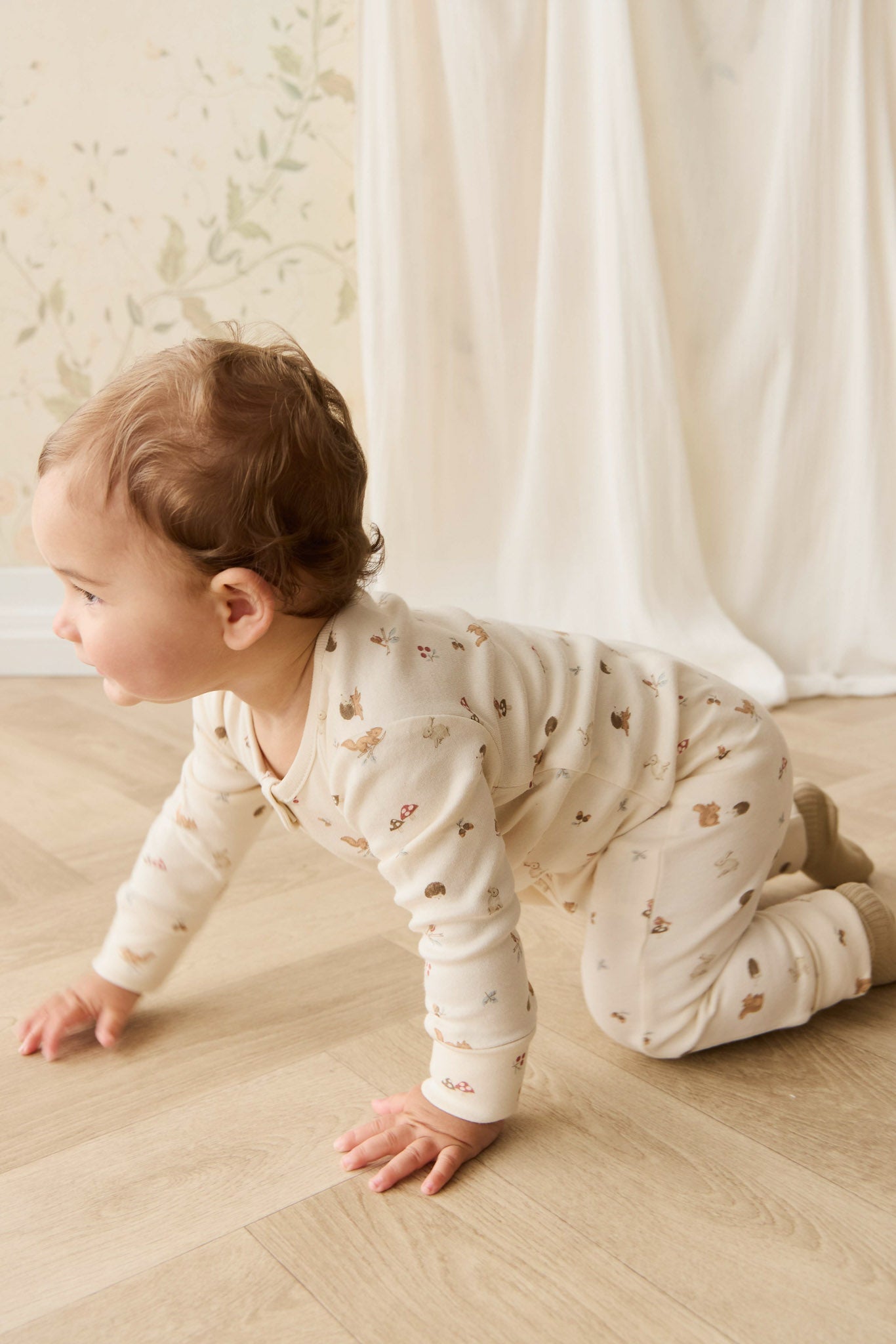 Organic Cotton Reese Zip Onepiece - Forest Gathering