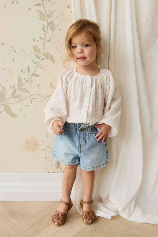 Organic Cotton Muslin Heather Blouse - Pauline Pink