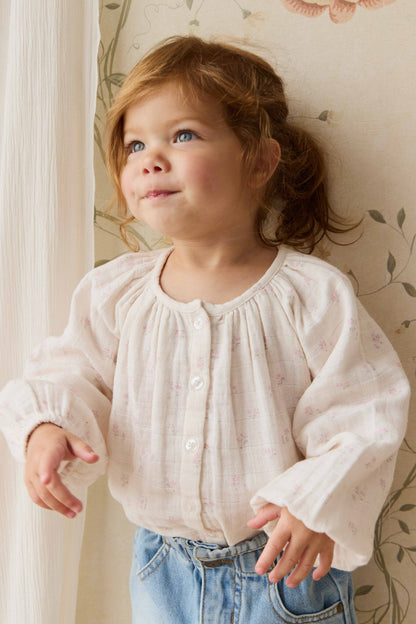 Organic Cotton Muslin Heather Blouse - Pauline Pink