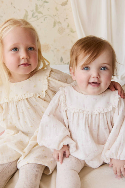 Organic Cotton Muslin Frances Playsuit - Pauline Pink