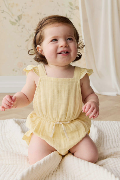 Organic Cotton Muslin Luciana Playsuit - Sunshine