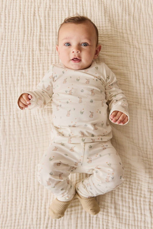 Organic Cotton Jarrah Long Sleeve Pyjama Set - Lapin Jardin Crisp