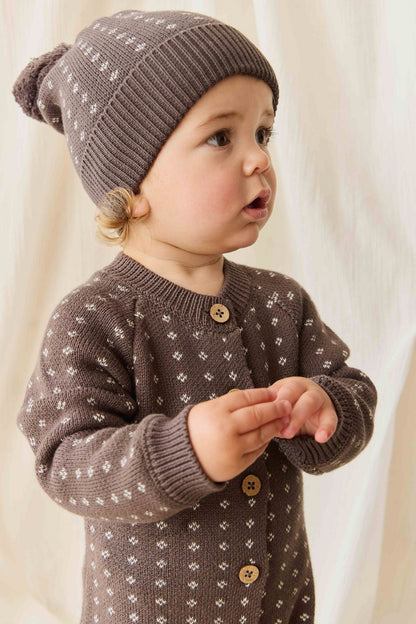 Dorian Beanie - Knitted Diamonds Coffee