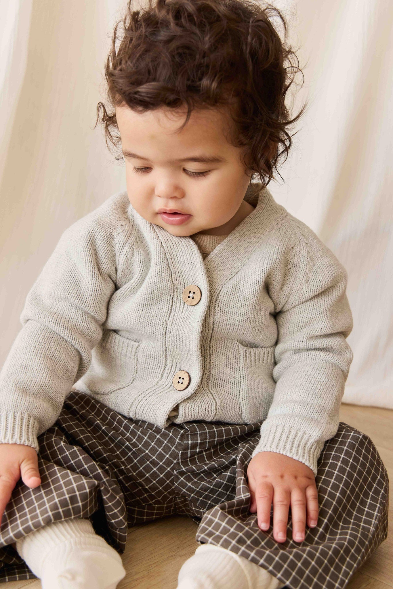 Organic Cotton Kingston Pant - Coffee Grid