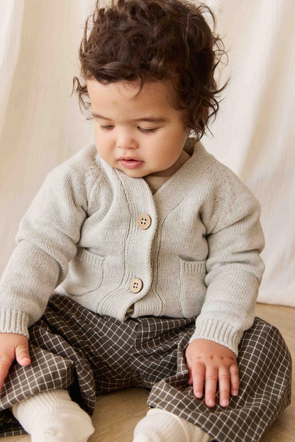 Organic Cotton Kingston Pant - Coffee Grid