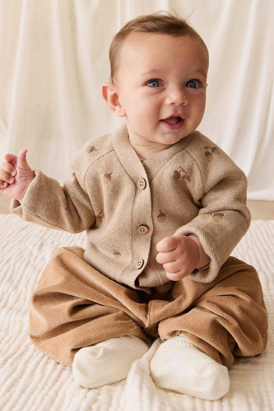 Easton Cardigan - Forest Acorns Cashew Marle