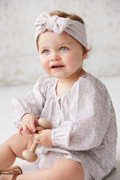 Organic Cotton Fine Rib Lilian Headband - Lavender Fleck