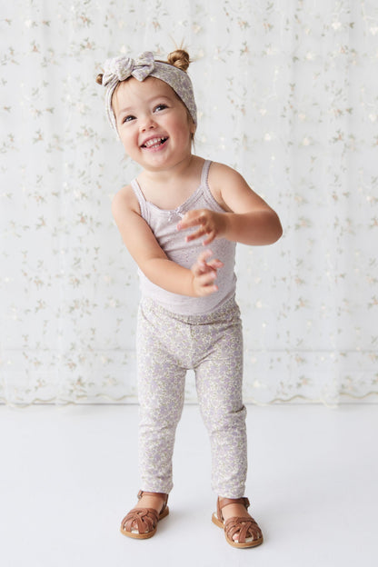 Organic Cotton Fine Rib Singlet - Lavender Fleck