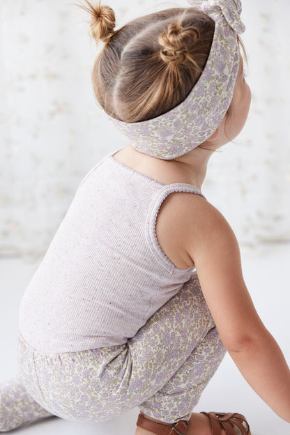 Organic Cotton Fine Rib Singlet - Lavender Fleck