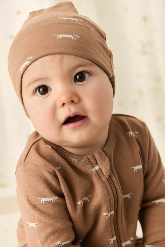 Organic Cotton Knot Beanie - Cosy Basil Spiced