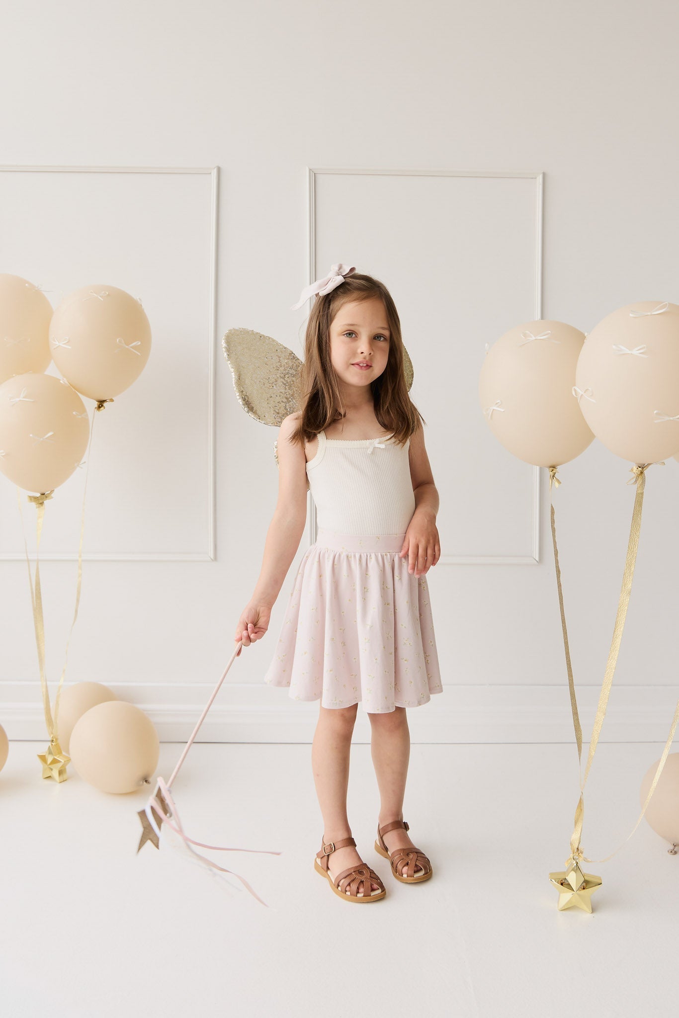 Organic Cotton Meadow Skirt - Simple Flowers Lilac