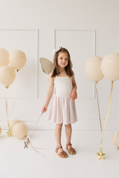 Organic Cotton Meadow Skirt - Simple Flowers Lilac