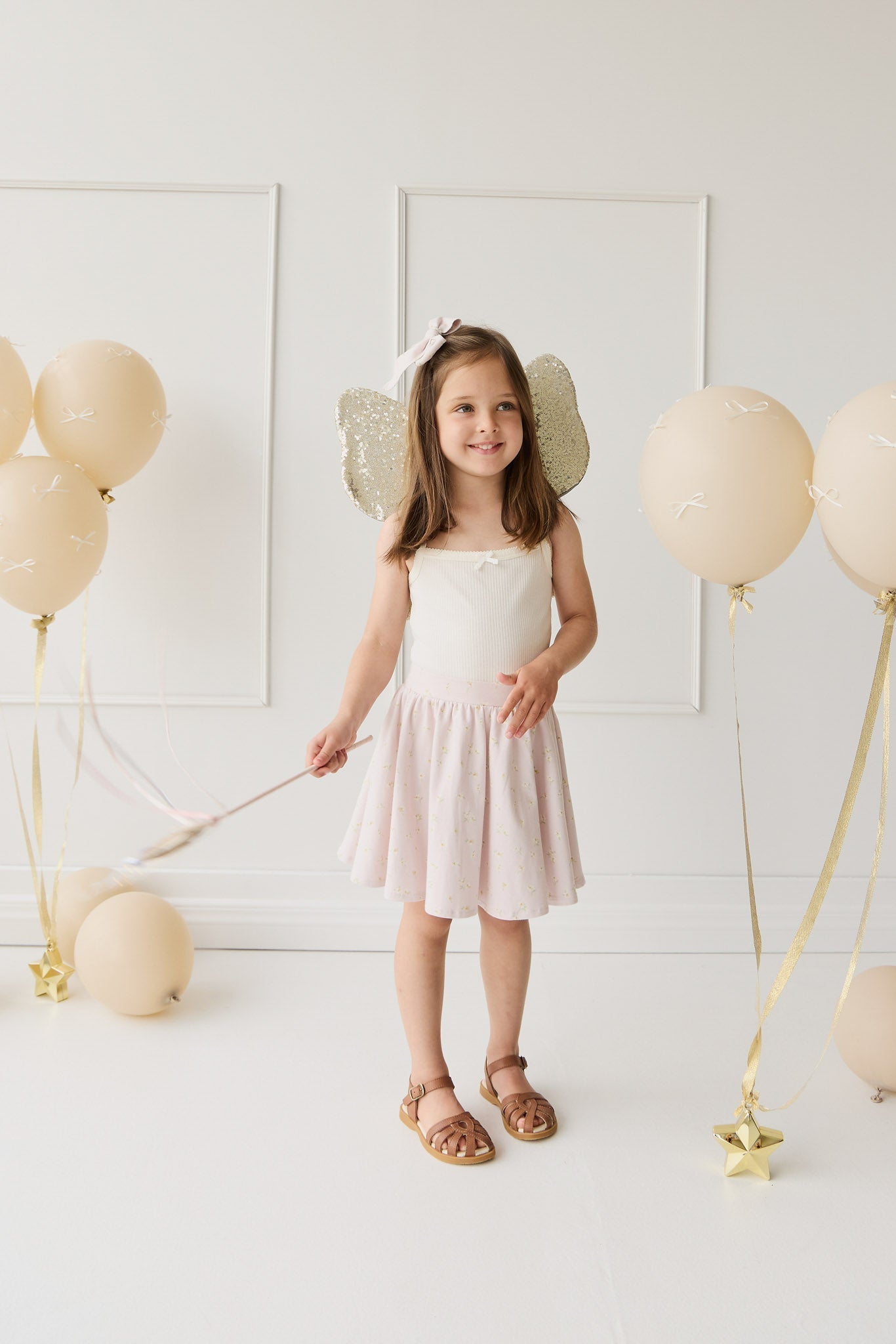 Organic Cotton Meadow Skirt - Simple Flowers Lilac