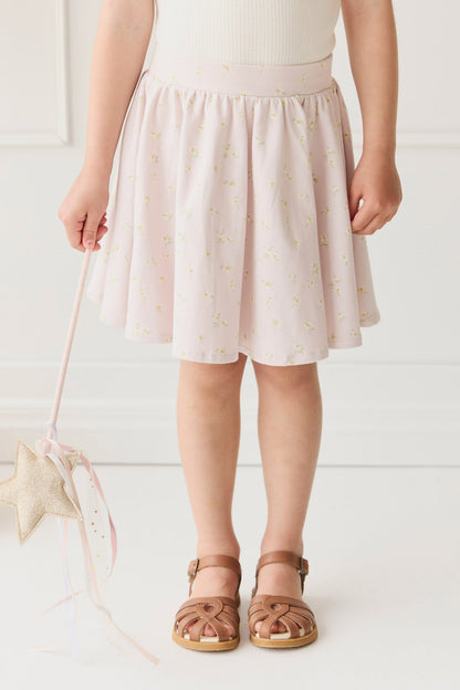 Organic Cotton Meadow Skirt - Simple Flowers Lilac