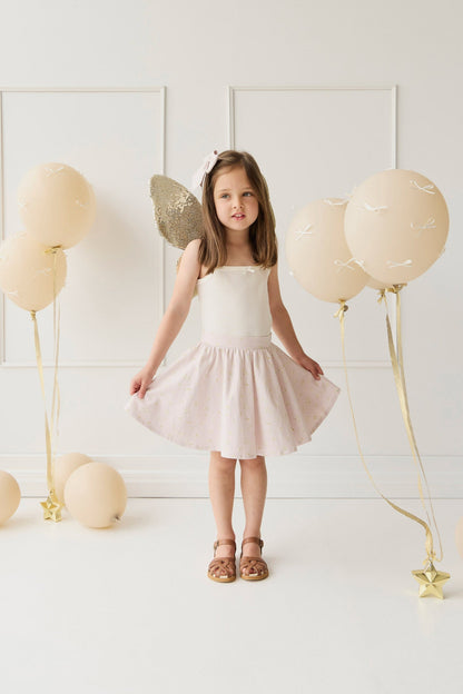 Organic Cotton Meadow Skirt - Simple Flowers Lilac