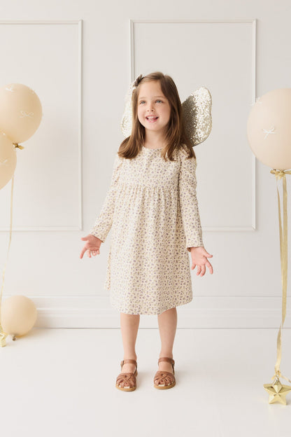 Organic Cotton Pixie Dress - Blueberry Field Raindrops
