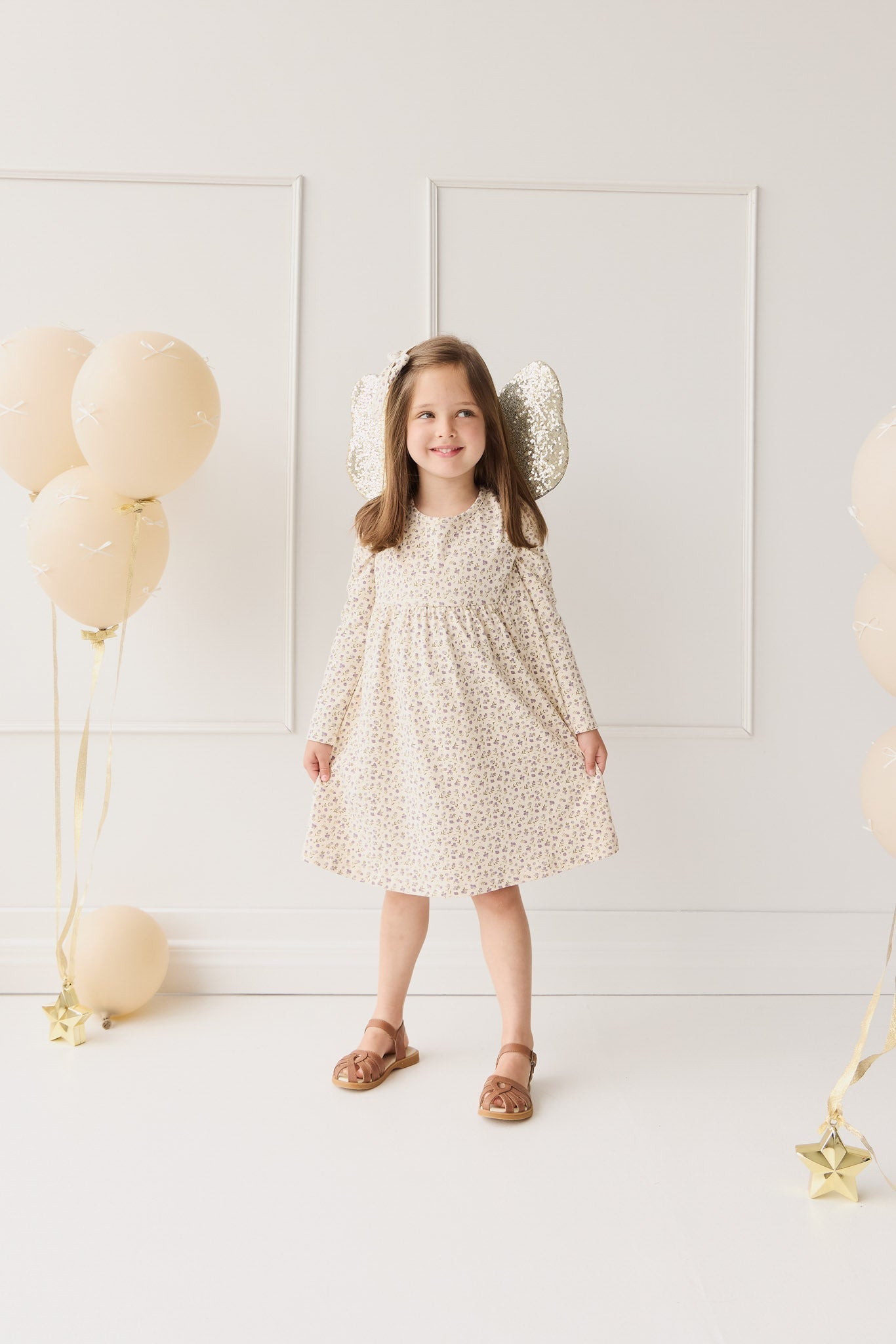 Organic Cotton Pixie Dress - Blueberry Field Raindrops
