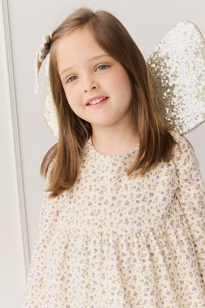 Organic Cotton Pixie Dress - Blueberry Field Raindrops