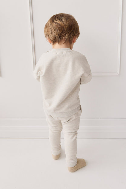 Organic Cotton Damien Sweatshirt - Oatmeal Marle Little Ted