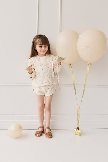 Organic Cotton Ivy Shortie - Simple Flowers Egret