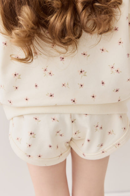Organic Cotton Ivy Shortie - Simple Flowers Egret