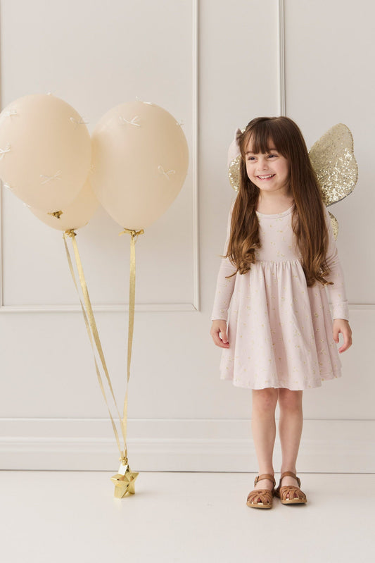 Organic Cotton Tallulah Dress - Simple Flowers Lilac