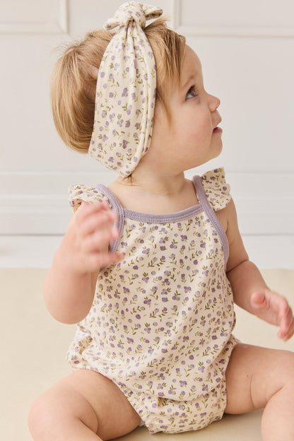Organic Cotton Headband - Blueberry Field Raindrops