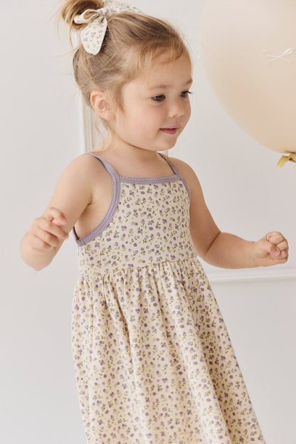 Organic Cotton Samantha Dress - Blueberry Field Raindrops