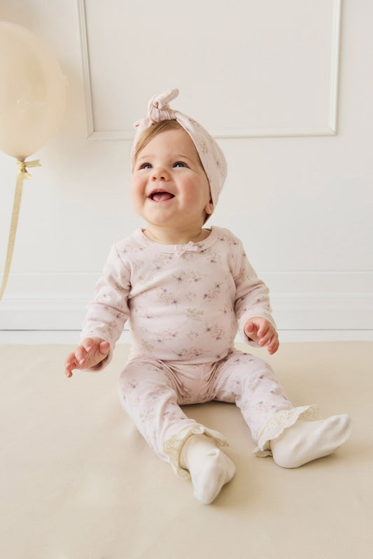 Organic Cotton Long Sleeve Bodysuit - Sweet Pea Floral