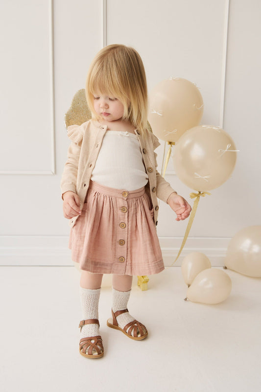 Organic Cotton Muslin Kennedy Skirt - Parfait