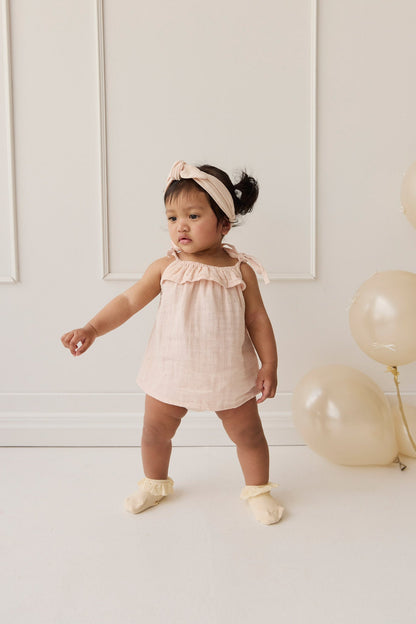 Organic Cotton Muslin Arielle Top - Ballet Pink