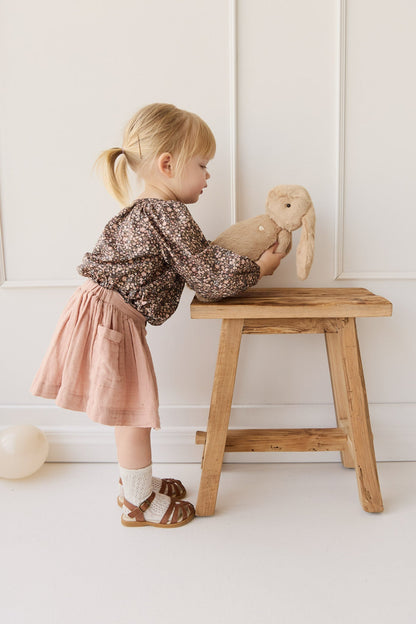 Organic Cotton Heather Blouse - Winter Moonless Night