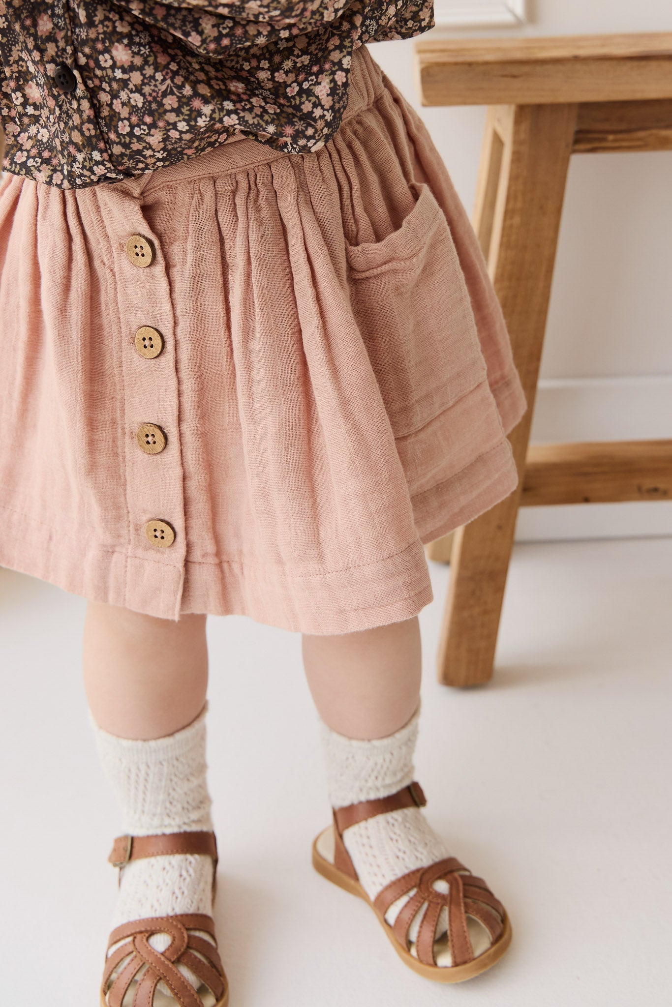 Organic Cotton Muslin Kennedy Skirt - Parfait