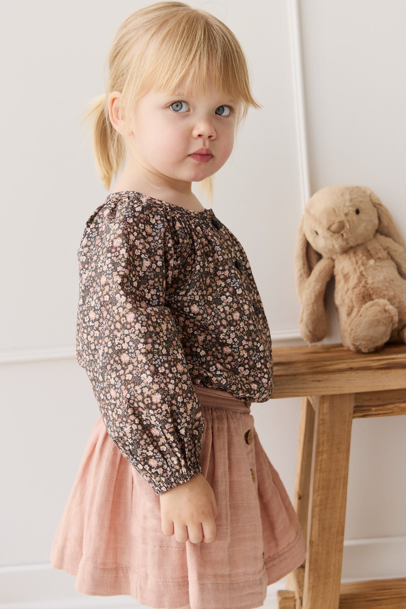 Organic Cotton Heather Blouse - Winter Moonless Night