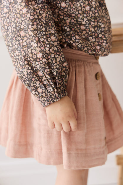 Organic Cotton Heather Blouse - Winter Moonless Night
