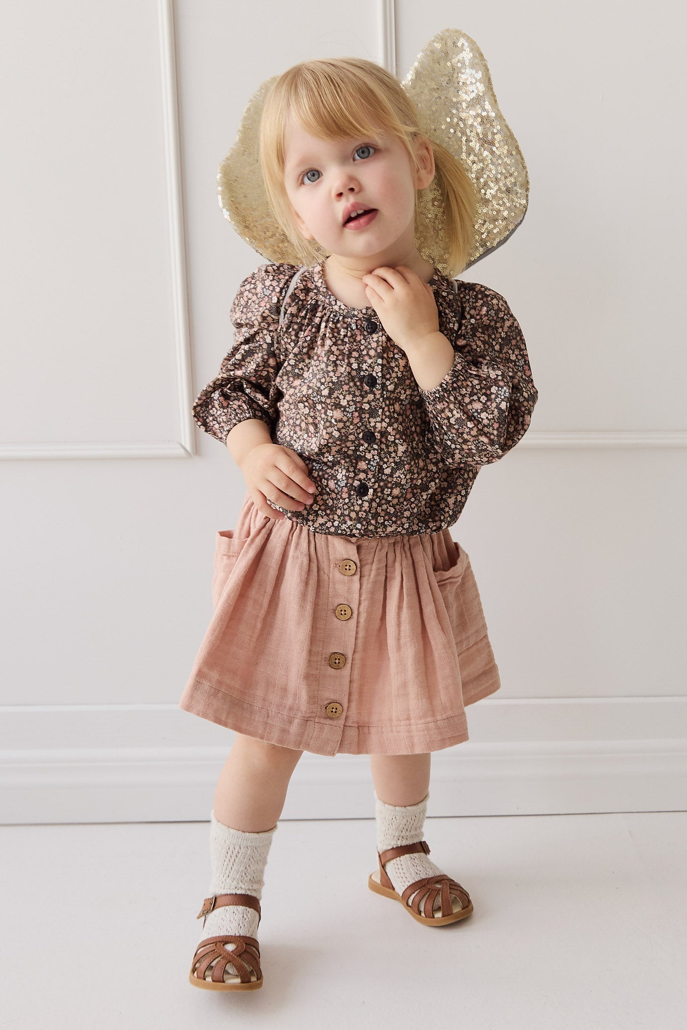Organic Cotton Heather Blouse - Winter Moonless Night